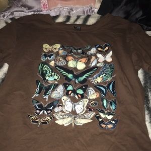 XS brown butterfly shirt